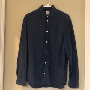Men’s Linen Shirt - BLUE - MEDIUM